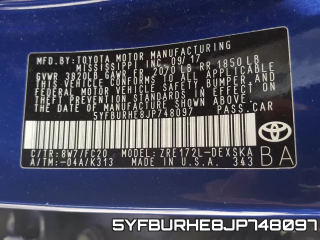 5YFBURHE8JP748097 фото 2