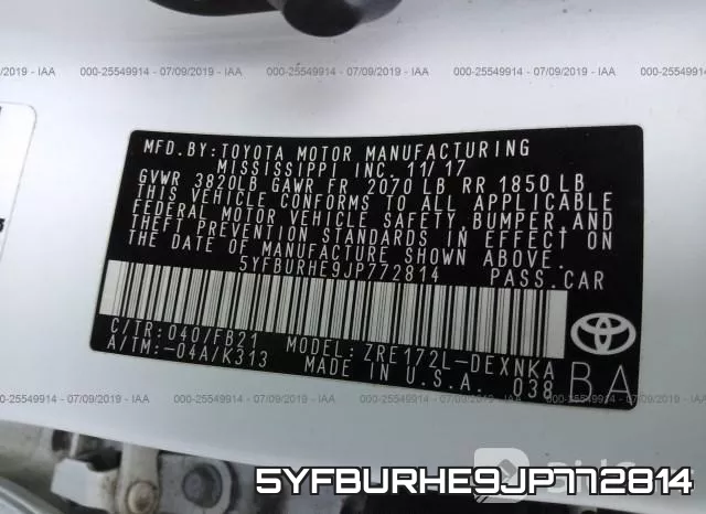5YFBURHE9JP772814 фото 10