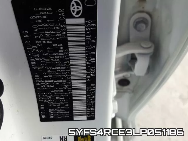 5YFS4RCE3LP051186 фото 2