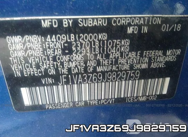 JF1VA3Z69J9829759 фото 10