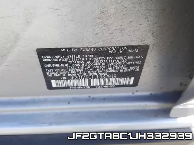JF2GTABC1JH332939 фото 2