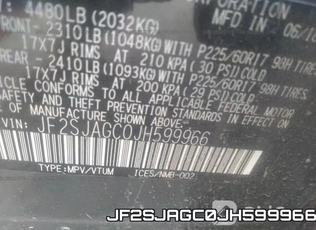 JF2SJAGC0JH599966 фото 10