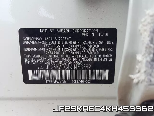 JF2SKAEC4KH453362 фото 2