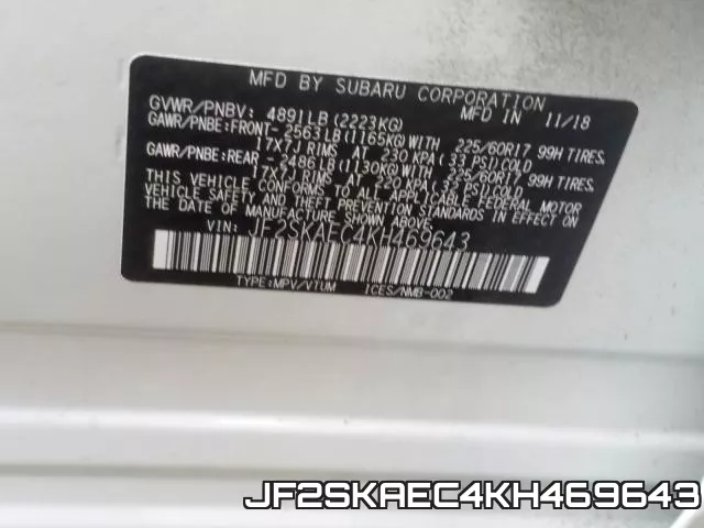 JF2SKAEC4KH469643 фото 2