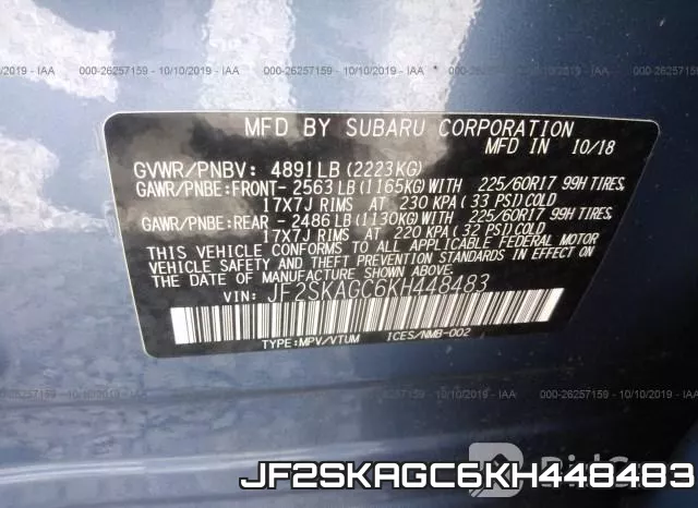 JF2SKAGC6KH448483 фото 10