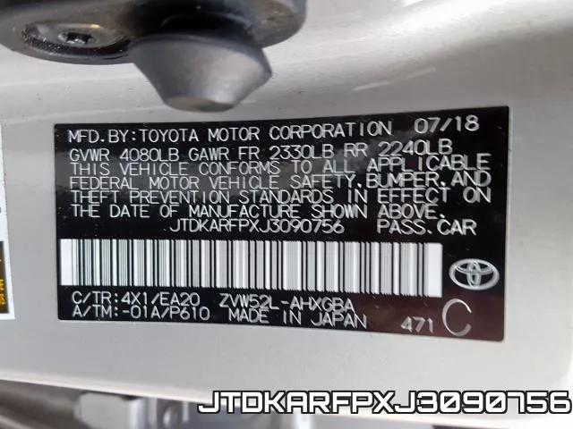 JTDKARFPXJ3090756 фото 2