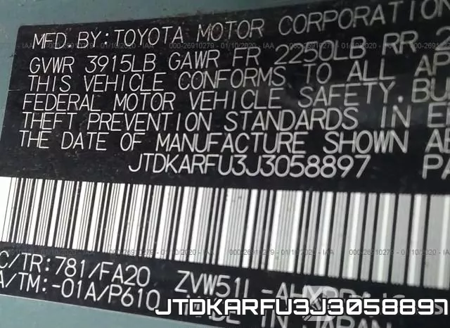 JTDKARFU3J3058897 фото 10