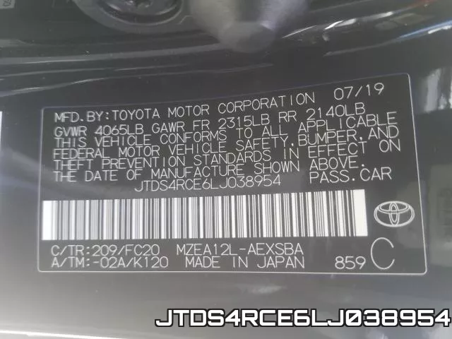JTDS4RCE6LJ038954 фото 2