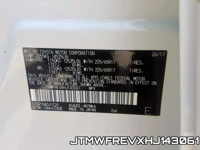 JTMWFREVXHJ143061 фото 2