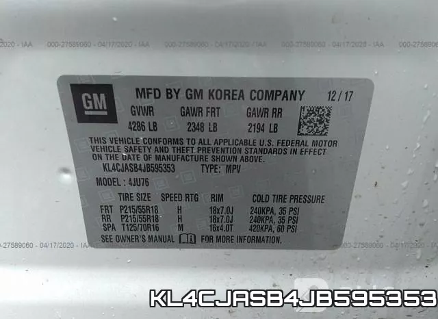 KL4CJASB4JB595353 фото 10