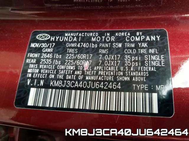 KM8J3CA40JU642464 фото 2