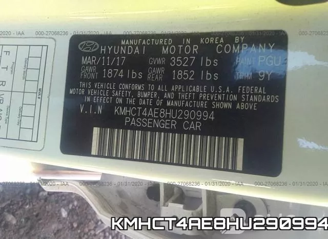 KMHCT4AE8HU290994 фото 10