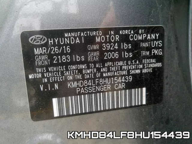 KMHD84LF8HU154439 фото 2