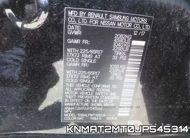KNMAT2MT0JP545314 фото 10