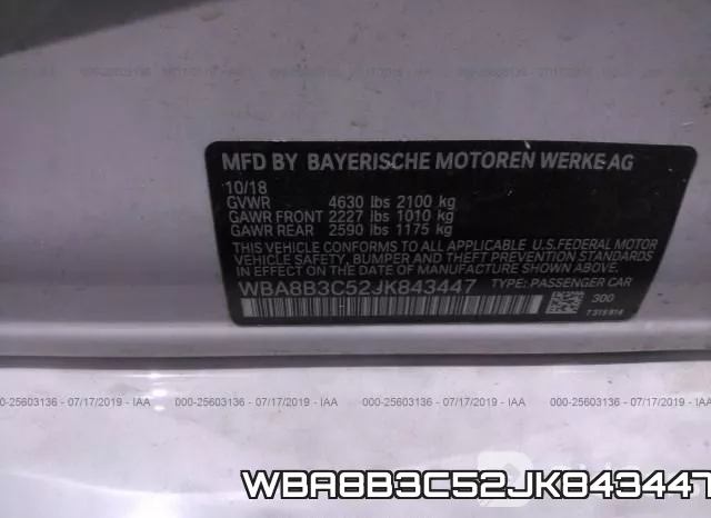 WBA8B3C52JK843447 фото 10