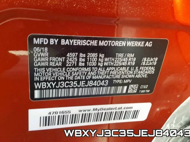 WBXYJ3C35JEJ84043 фото 2