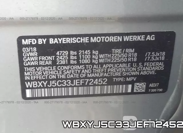 WBXYJ5C33JEF72452 фото 9