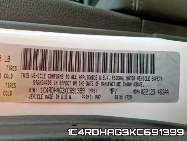 1C4RDHAG3KC691399 фото 2