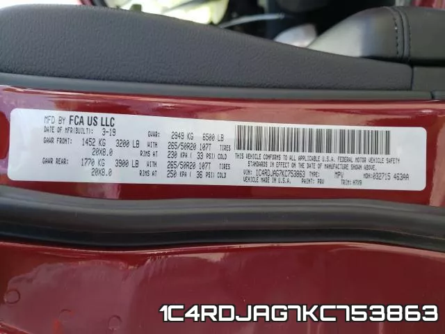 1C4RDJAG7KC753863 фото 2