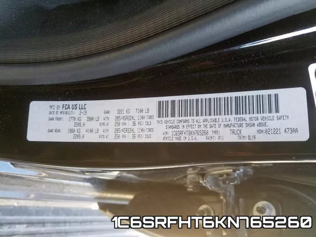 1C6SRFHT6KN765260 фото 2