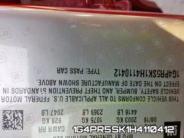 1G4PR5SK1H4110412 фото 2