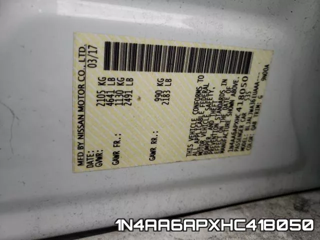 1N4AA6APXHC418050 фото 2