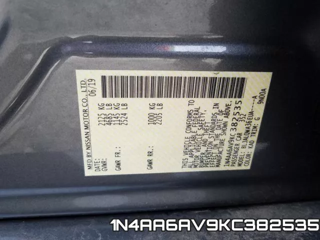 1N4AA6AV9KC382535 фото 2