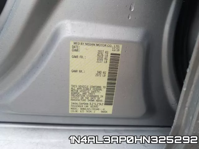 1N4AL3AP0HN325292 фото 2