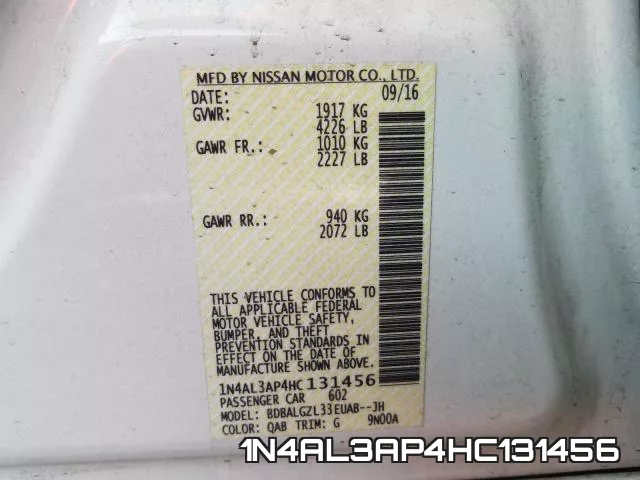 1N4AL3AP4HC131456 фото 2