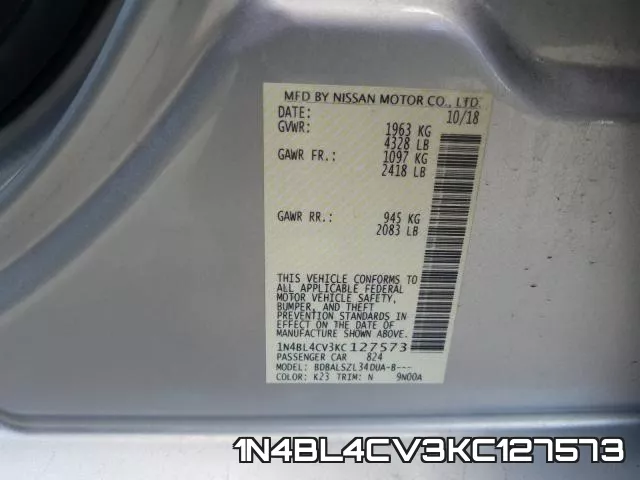 1N4BL4CV3KC127573 фото 2