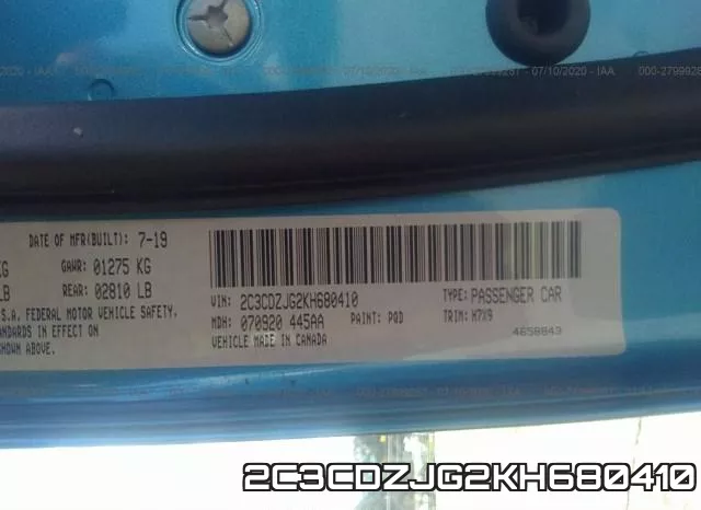 2C3CDZJG2KH680410 фото 10