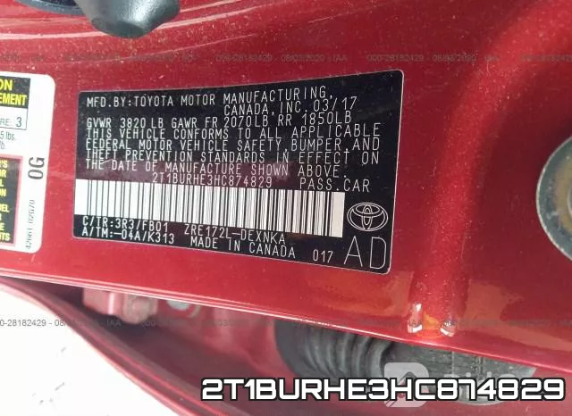 2T1BURHE3HC874829 фото 8