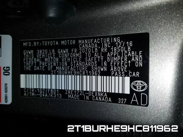 2T1BURHE9HC811962 фото 2
