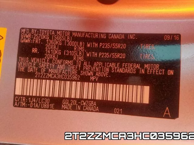 2T2ZZMCA3HC035962 фото 2