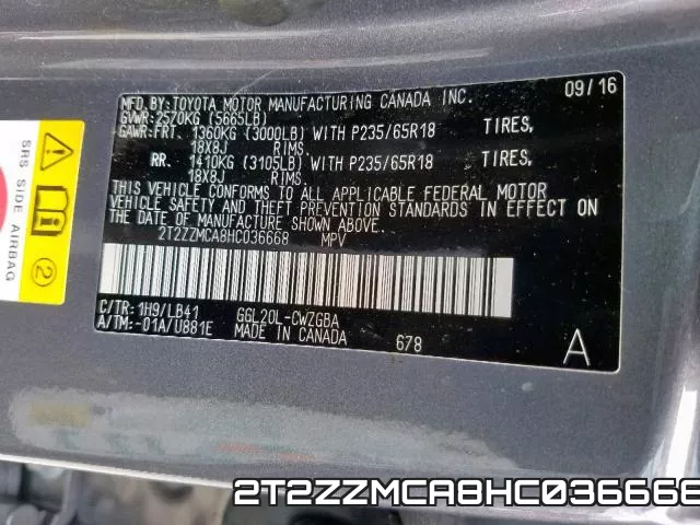 2T2ZZMCA8HC036668 фото 2