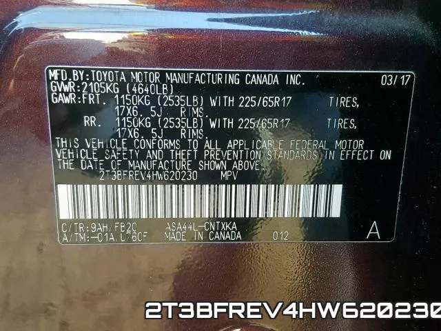 2T3BFREV4HW620230 фото 2