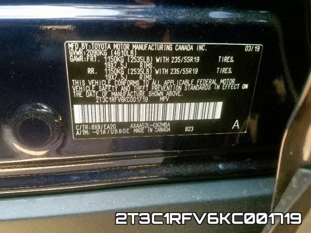 2T3C1RFV6KC001719 фото 2