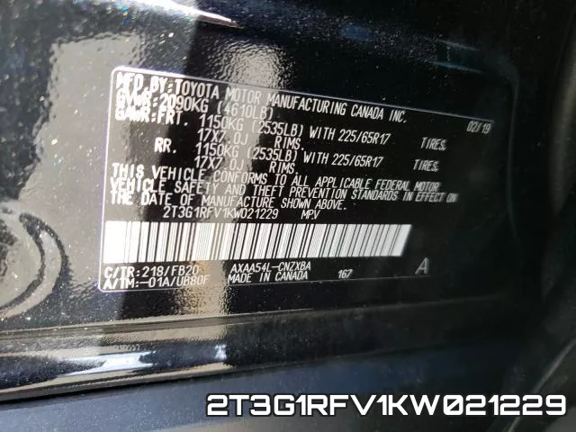 2T3G1RFV1KW021229 фото 2