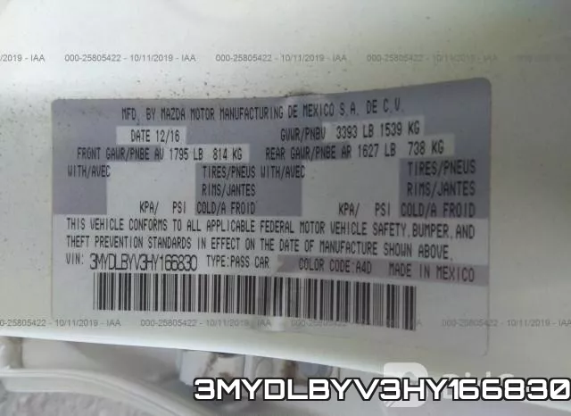 3MYDLBYV3HY166830 фото 10