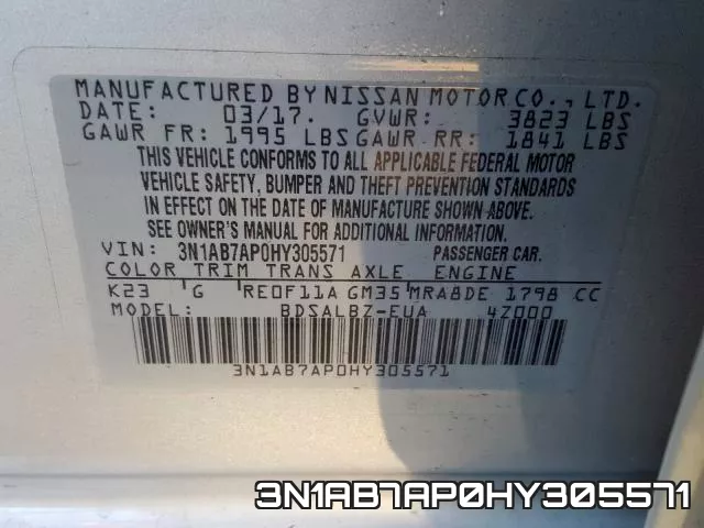 3N1AB7AP0HY305571 фото 2