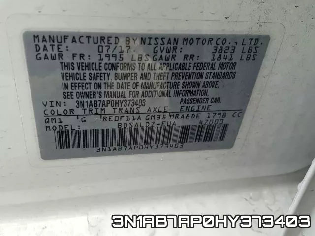 3N1AB7AP0HY373403 фото 2