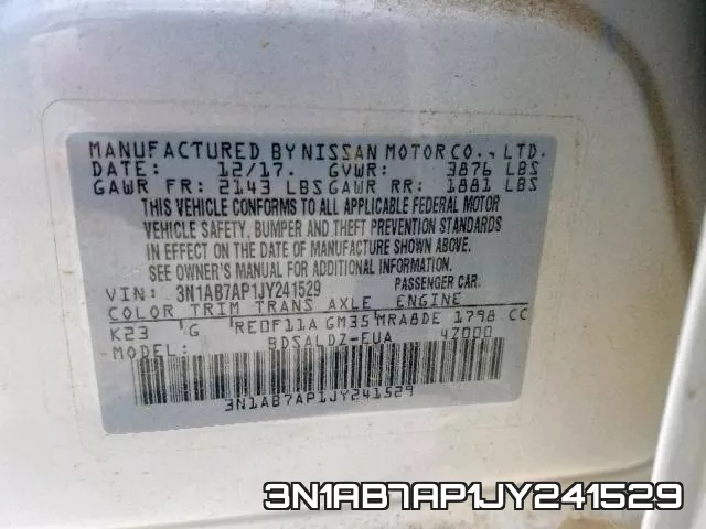 3N1AB7AP1JY241529 фото 2