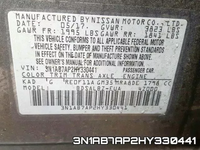 3N1AB7AP2HY330441 фото 2