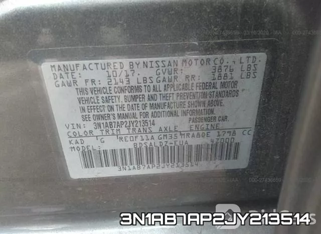 3N1AB7AP2JY213514 фото 10