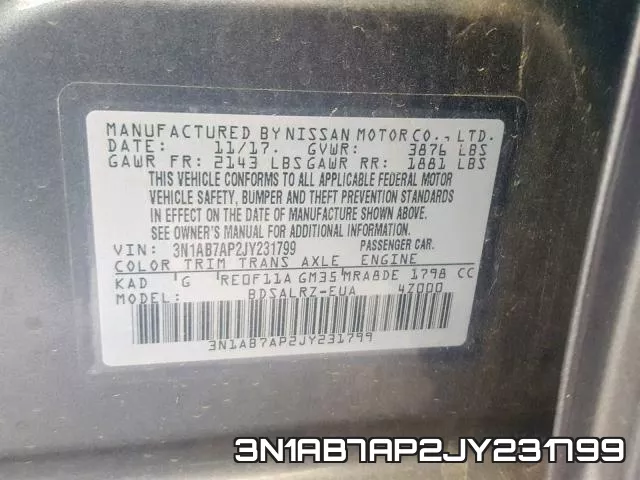 3N1AB7AP2JY231799 фото 2