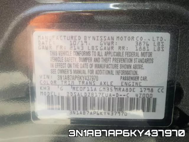 3N1AB7AP6KY437970 фото 2
