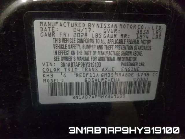 3N1AB7AP9HY319100 фото 2