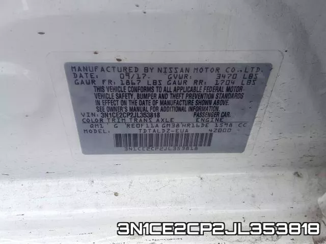 3N1CE2CP2JL353818 фото 2