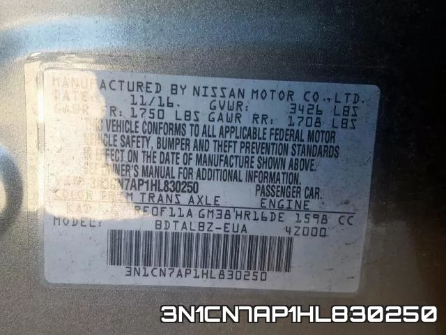 3N1CN7AP1HL830250 фото 2