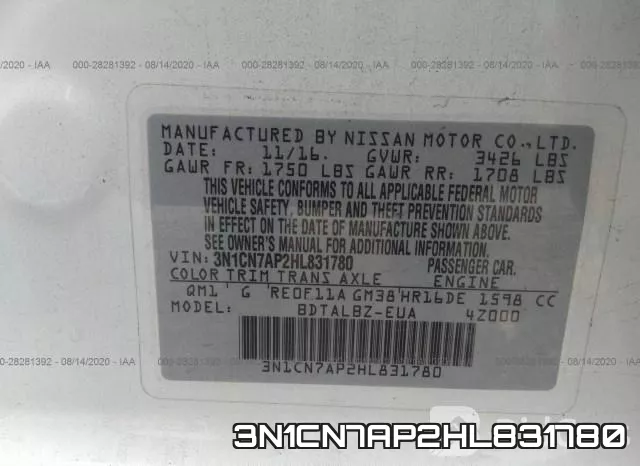 3N1CN7AP2HL831780 фото 10